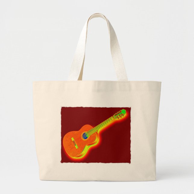 Bolsa Tote Grande Pop Art Classical Guitar (Frente)