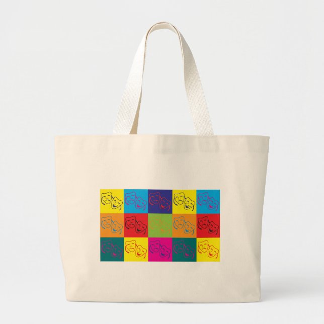 Bolsa Tote Grande Pop art do drama (Frente)