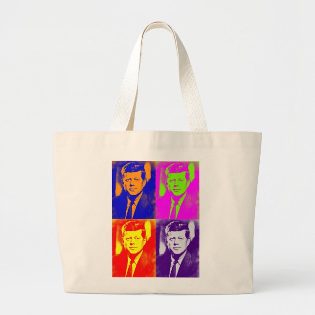 Bolsa Tote Grande Pop Art JFK John F. Kennedy (Frente)