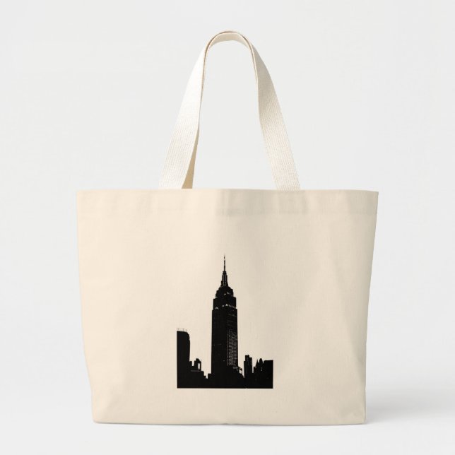 Bolsa Tote Grande Pop preto e branco Nova Iorque (Frente)