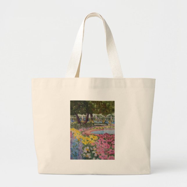 Bolsa Tote Grande Poppies de Jardim do Prescott Park Portsmouth NH (Frente)