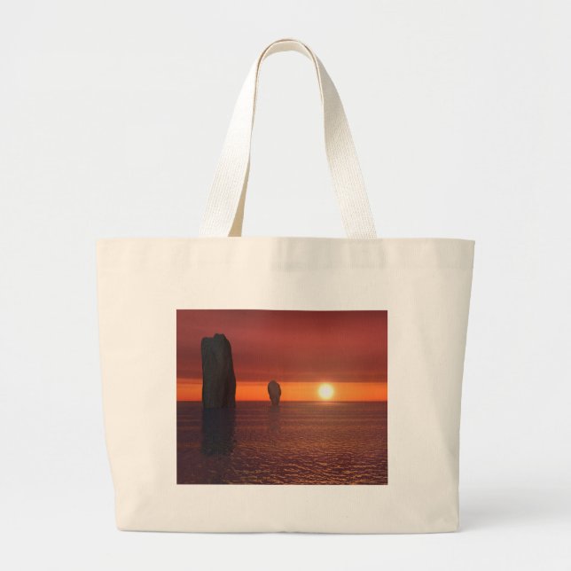 Bolsa Tote Grande pôr do sol (Frente)