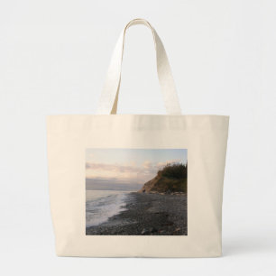 Bolsa Tote Grande Por do sol da ilha de Whidbey