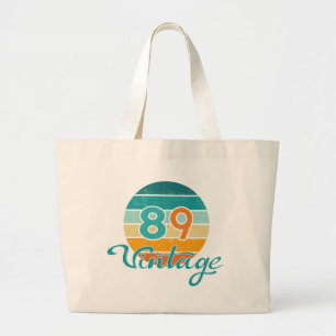 Bolsa Tote Grande Pôr do sol retrô 89 vintage desgastado