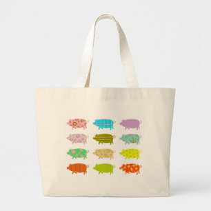 Bolsa Tote Grande Porcos modelados