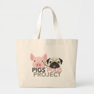 Bolsa Tote Grande Porcos & sacola do projeto dos Pugs