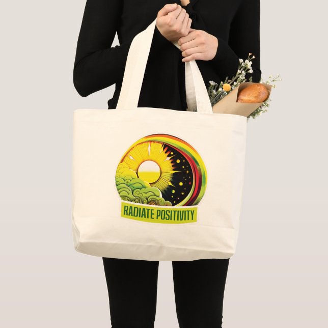 Bolsa Tote Grande Positividade radiada (Frente (produto))