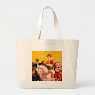 Bolsa Tote Grande Poster de Circo Vintage