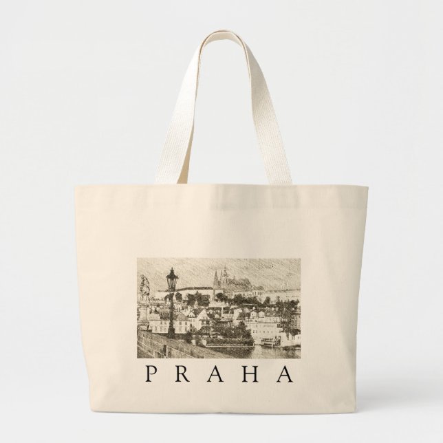 Bolsa Tote Grande Praga, república checa (Frente)