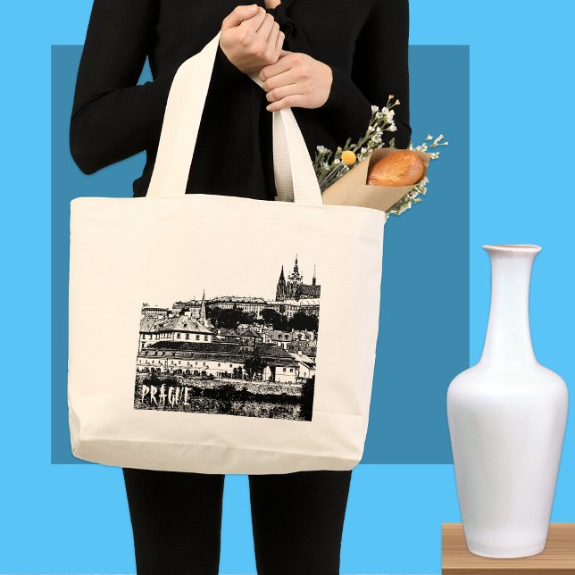 Bolsa Tote Grande Praga, Visões Famosas, Desenho (bolsa de canvas) (Criador carregado)
