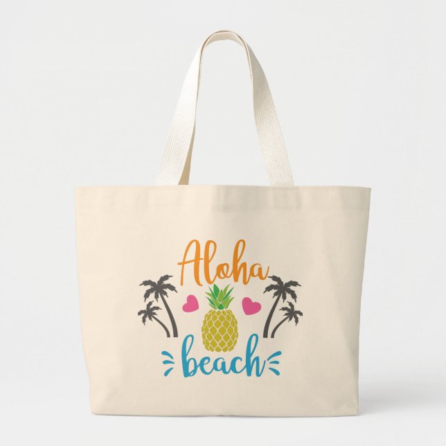 Bolsa Tote Grande Praia Aloha (Frente)