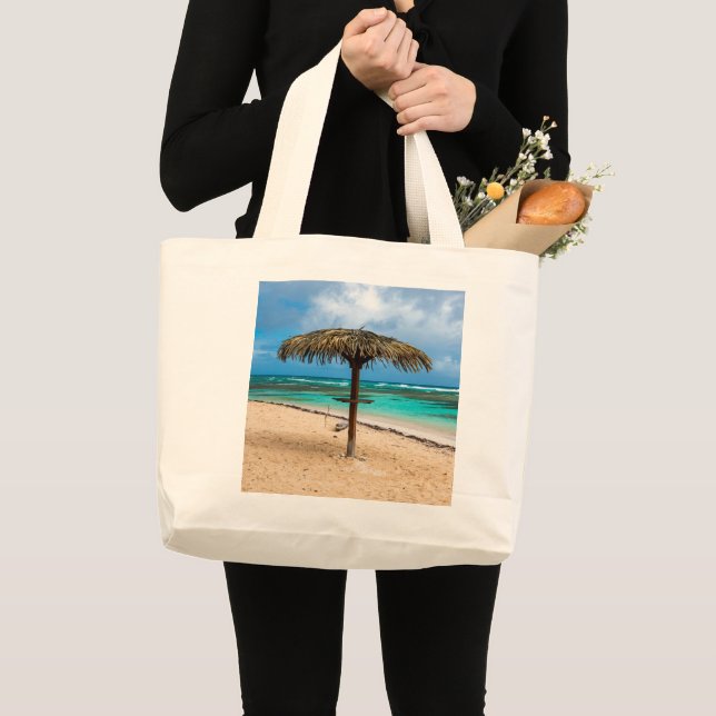 Bolsa Tote Grande praia de Anse des Rochers (Frente (produto))