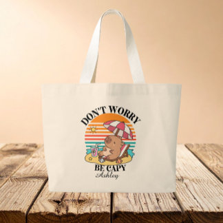 Bolsa Tote Grande Praia do Capivara Férias de verão em família 