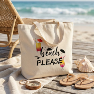 Bolsa Tote Grande Praia Por Favor Dito Divertido Coquetel Verão