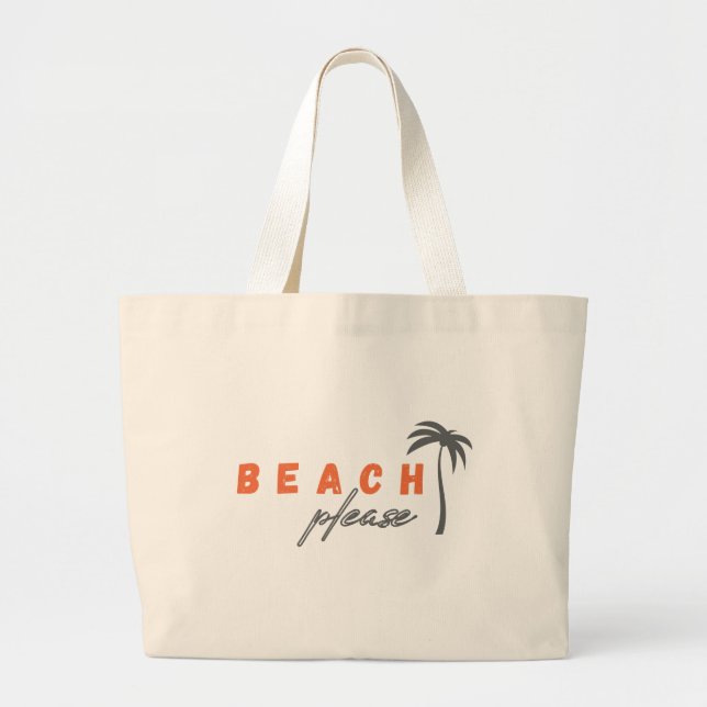 Bolsa Tote Grande praia, por favor. palmeira. Bolsas bolsas (Frente)