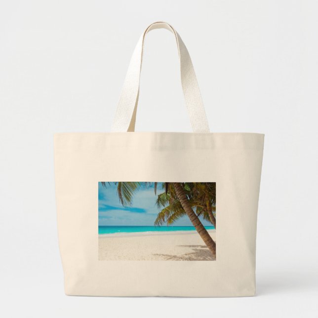 Bolsa Tote Grande Praia Tropical do Paraíso (Frente)