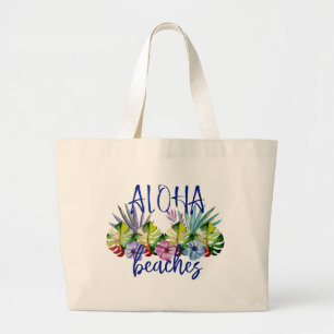 Bolsa Tote Grande Praias de Aloha Verão Tropical Havaiano