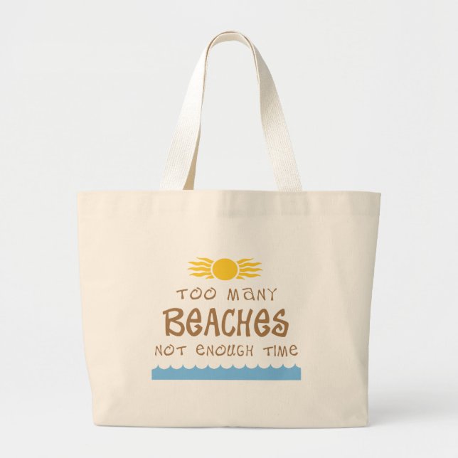 Bolsa Tote Grande Praias demais não bastante hora (Frente)