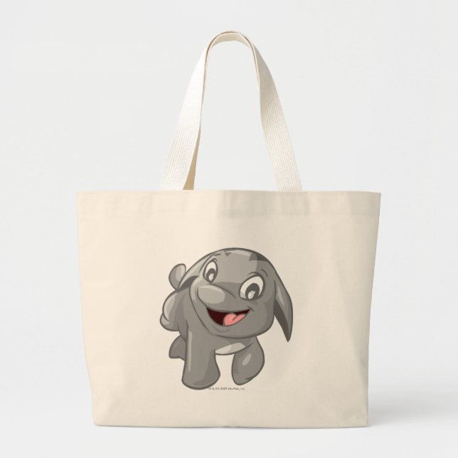Bolsa Tote Grande Prata de Poogle (Frente)