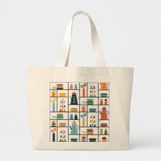Bolsa Tote Grande Prateleiras modernas de Na moda retrô de meio sécu