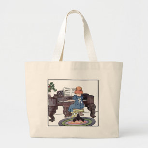 Bolsa Tote Grande Praticando o piano