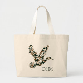 Bolsa Tote Grande Preppy Camouflage Mallard Duck Monogram