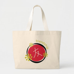 Bolsa Tote Grande Presente da amizade do símbolo do caráter chinê