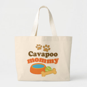 Bolsa Tote Grande Presente da raça do cão das mamães de Cavapoo