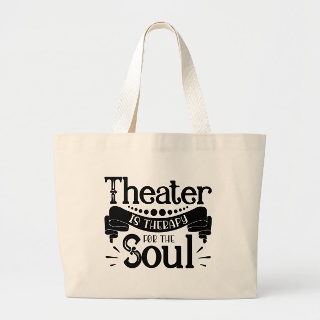 Bolsa Tote Grande Presente de Atriz de Ator Musical de Máscara de Te (Frente)