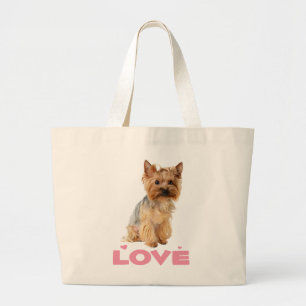 Bolsa Tote Grande Presente de Cachorro Yorkie Amante Lindo Yorkshire