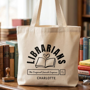 Bolsa Tote Grande Presente de Frase Engraçada para Bibliotecário Ama