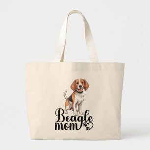 Bolsa Tote Grande Presente de Mãe de Beagle Engraçado Amante de Cach