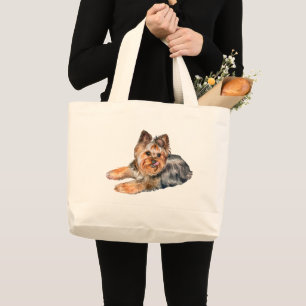 Bolsa Tote Grande Presente de Yorkie Fofa Cachorro Amante Yorkshire