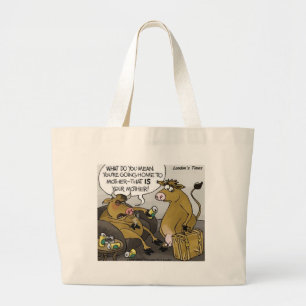 Bolsa Tote Grande Presente Divórcio Vaca Touro Engraçado Cartoon & C