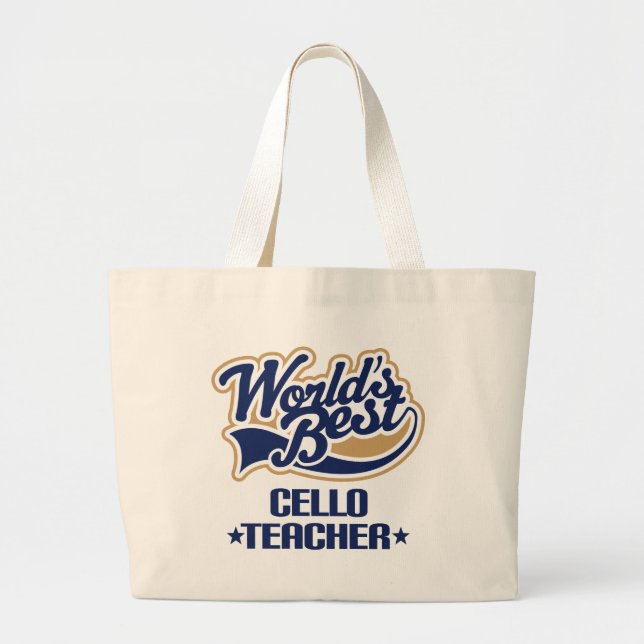 Bolsa Tote Grande Presente do professor do violoncelo (Frente)