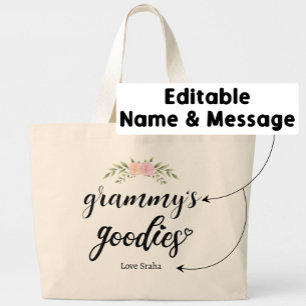 Bolsa Tote Grande Presente Floral Personalizado de Goodies do Grammy