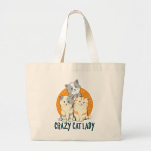 Bolsa Tote Grande Presente Fofo da Gata Maluca para Mãe de Gato