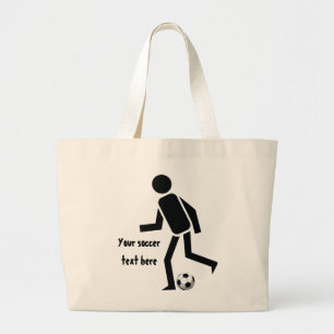 Bolsa Tote Grande Presente personalizado de jogador de futebol e bol
