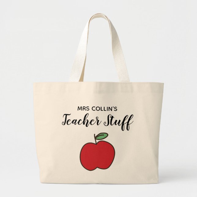 Bolsa Tote Grande Presente personalizado para professores (Frente)
