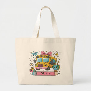 Bolsa Tote Grande Presente Personalizado para Sala de Aula de Volta