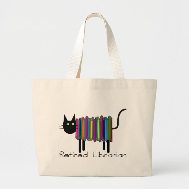 Bolsa Tote Grande Presentes aposentados do gato do livro do (Frente)