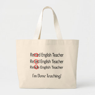 Bolsa Tote Grande Presentes aposentados do professor de inglês