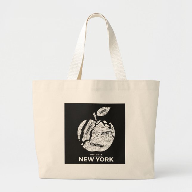 Bolsa Tote Grande Presentes da Nova Iorque, NYC, Brooklyn, Queens, (Frente)