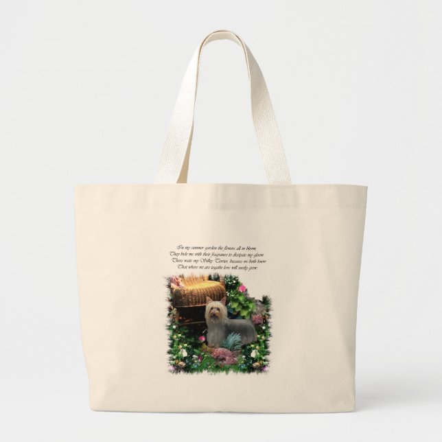 Bolsa Tote Grande Presentes de Arte Silky Terrier (Frente)