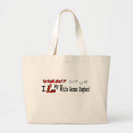Bolsa Tote Grande Presentes de German shepherd Branco