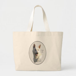 Bolsa Tote Grande Presentes de German shepherd Branco