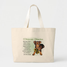 Bolsa Tote Grande Presentes de Miniatura Pinscher