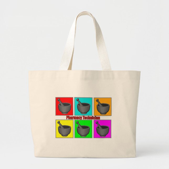 Bolsa Tote Grande Presentes de Popart do técnico da farmácia (Frente)