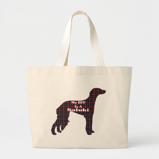 Bolsa Tote Grande Presentes de Saluki BFF (Frente)