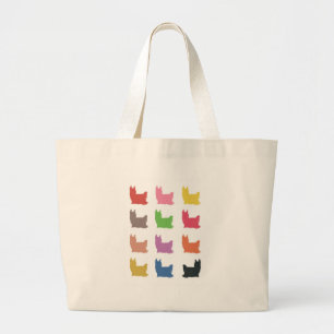 Bolsa Tote Grande Presentes de Sillhouette do yorkshire terrier